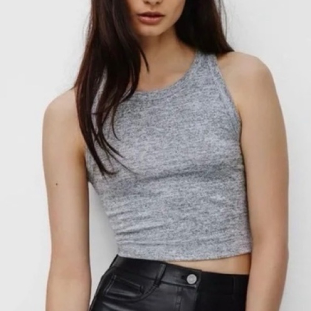 Wilfred Light Gray Sleeveless Crop Top